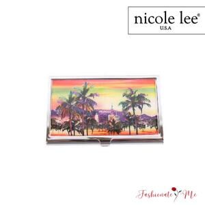 Nicole Lee USA Exclusive Premium Print Snap Closure Metallic Business Card Case